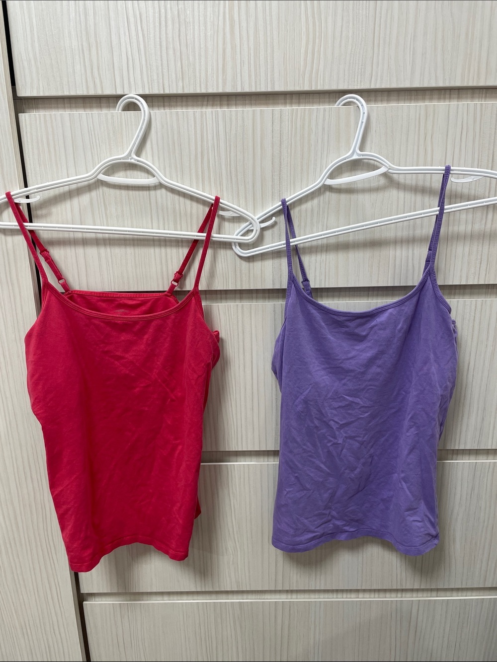 Women’s Spaghetti Strap Tank Top - Pink and Purple with Extra Layer Around Chest